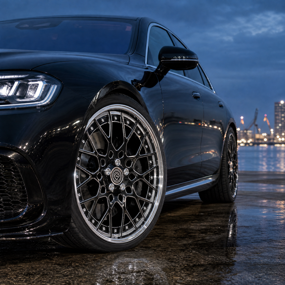 ZhiGu Premium 20 Inch 5x112 Forged Wheels Chrome Gloss Black Mesh ...