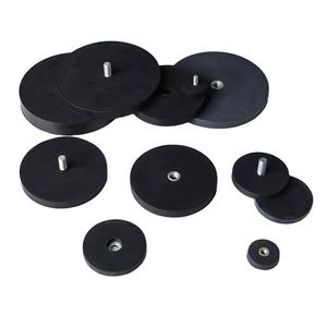 סיליקון שחור פלסטיק צורה עגולה בסיס מגנטי ניאודימיום מגנט קבוע עם ציפוי גומי שחור ליישומים שונים - Product Image 4