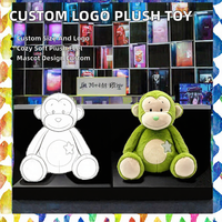 Peluche personnalisée avec logo de mascotte - Ours en peluche brodé doux, animal en peluche d'anime
