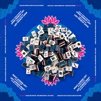 Tuiles de mahjong américaines en acrylique à 3 couches, 166 pièces avec tapis de mahjong imprimé royal pour jeu de société
