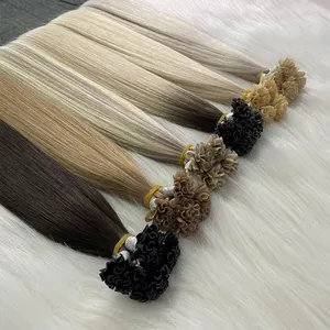 Premium Quality Double Drawn K Tip Hair Extensions European Virgin Human Hair Keratin U Tip Hair Extension