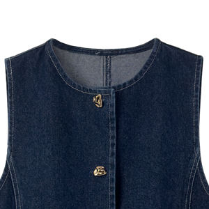 سترات وصدريات نسائية مخصصة من الشركة المصنعة ODM زر ذهبي مصمم خصيصًا للعمل المكتبي سيدة صدرية أنيقة للنساء - Product Image 3