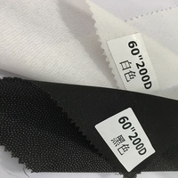 Meilleure vente 72gsm 200D 100% polyester sergé tissage tissé adhésif fusible vêtement interlignage