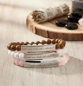 Bracelet personnalisé gravé avec <span class=keywords><strong>pierre</strong></span> précieuse, bracelet extensible en acier inoxydable pour femme, cadeau significatif pour amie ou maman - Product Image 2