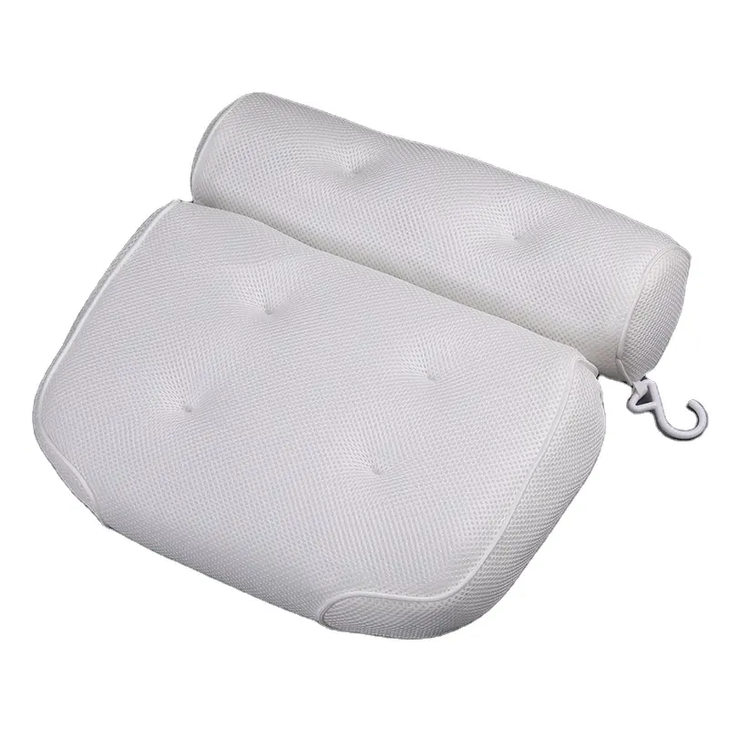 4D Air Mesh Tebal Lembut Bathtub Bantal Kembali Leher Dukungan Bantal, Bantal Spa untuk Tub Santai Headrest Mandi Bantal