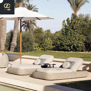 Mobilier de <span class=keywords><strong>jardin</strong></span> d'extérieur Nordic Rotin Tissé Imperméable Tissu de protection solaire Chaise longue <span class=keywords><strong>design</strong></span> villa - Product Image 4