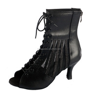 Femmes paillettes scintillantes personnalisées talon haut 7.5CM Salsa Jazz chaussures de danse talons bottes de danse latine semelle en daim