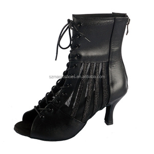 Femmes paillettes scintillantes personnalisées talon haut 7.5CM <span class=keywords><strong>Salsa</strong></span> Jazz chaussures de danse talons bottes de danse latine semelle en daim - Product Image 2