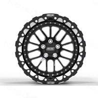 Jantes AX 18x10 18x11 Drag Beadlock 5x112 Noir Brillant Fraisé, Ensemble de Jantes Décalées pour BMW M3 Competition XDrive Audi RS