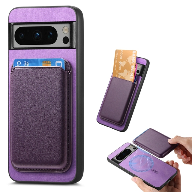 Magnetic Credit Card case Back Cover for Google Pixel 9/9 Pro XL, for Google Pixel 8 Pro Wireless Charge case Cover