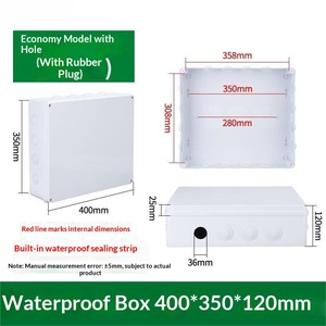 400x350x120mm IP65 <b>Waterproof</b> <b>Junction</b> <b>Box</b> with Rubber Plug Pre-drilled Holes Built-in Sealing Strip Economy Model Terminal <b>box</b> - Product Image 1