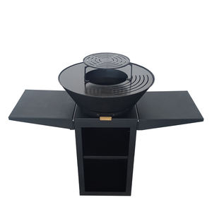 Nouvelle innovation : <span class=keywords><strong>Table</strong></span> de cuisson extérieure en acier au carbone noir, robuste, pour jardin, avec gril <span class=keywords><strong>plancha</strong></span> en acier - Product Image 5