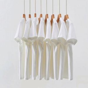 High Quality Cotton Plain Blank Crewneck Embroidered Logo 200g 220g 240g T Shirt Heavy Cotton Men Tshirt - Product Image 2