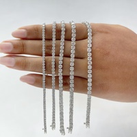 Bracelet tennis en diamant CVD cultivé en laboratoire, taille ronde 10 carats, 4 mm, quatre griffes, or blanc massif 18 carats, 6,5 pouces, bijoux fins sur mesure