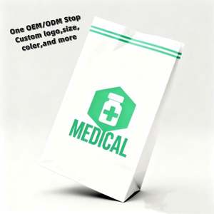 Wholesale Recycled Kraft Paper Pharmacy Prescription Pill Medicine <b>Bag</b> <b>Square</b> Bottom for Hospital Use - Product Image 4