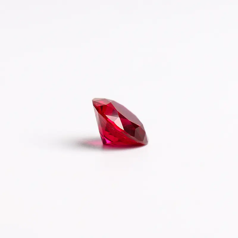 Preço Fábrica Wuzhou Rubi Pedra Redonda Corte Sintético Vermelho Natural Rubi Loose Gemstone
