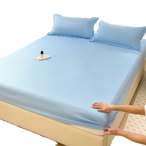 Wholesale Solid Color Comfortable Bed Cover and Pillowcase Set Washed <b>Flat</b> <b>Fitted</b> <b>Sheets</b> 2025 FE - Product Image 1