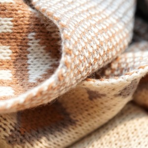 ニットウール/アクリル製エコフレンドリーカスタマイズ可能ヨーロッパアメリカンスタイル幾何学模様飛行機用四季対応ソフトブランケット - Product Image 5