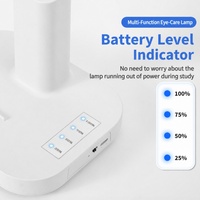 Lámpara de Mesa Recargable con Control Táctil y Tres Temperaturas de Color, Lámpara LED de Escritorio para Estudiantes, Cuidado de la Vista, para Lectura