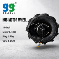 Moteur de roue à moyeu engrené GOLDGUN 14 pouces 48V 800W 320 tr/min 25 Nm à couple élevé pour tricycles et motos électriques tout-terrain
