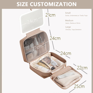 Hot bán du lịch trang điểm túi với Gương trang điểm Trường hợp với gương hai lớp mỹ phẩm <span class=keywords><strong>Train</strong></span> trường hợp - Product Image 2