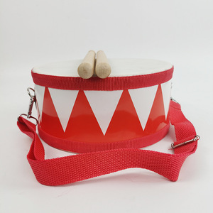 Tambor de mano para niños de 4 a 6 años, instrumento musical portátil con correa, diseño rojo y blanco - Product Image 3