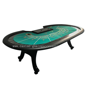 โต๊ะเล่นบาคาร่าและไพ่นกกระจอกแบบขาไม้รูปตัว H สีเขียว ดีไซน์ทันสมัย หรูหรา สำหรับความบันเทิงในคาสิโน ทนทาน - Product Image 2