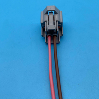 Conector Adaptador de Cableado para Inyector Automotriz de 2 Pines, Gris, Nylon PA66, Hembra, Cables de Cobre Personalizados, Aleación de Latón