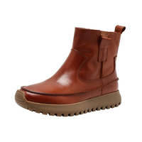 Bottines Chelsea à talons hauts en daim antidérapant pour femmes, avec lacets et semelle en caoutchouc pour l'hiver