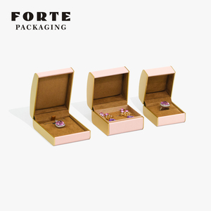 Handmade Luxury Leather Jewelry <b>Box</b> Set with Pink Lid and Base Ring Customizable <b>Gift</b> Packaging for Necklace Ring <b>Earring</b> - Product Image 3