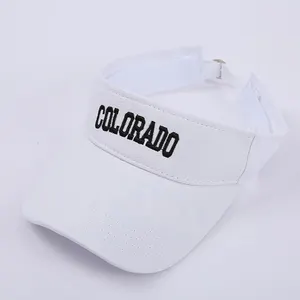 Unisex Summer Custom Embroidery Leather Patch Logo Uv Protection Sports Visor Hat For Men Outdoor Sport Golf Sun Visor Cap