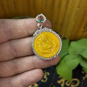 จี้หินอาเกตจิ้งจอกและพระพุทธรูปสไตล์จีน สร้อยคอแฟชั่นหลากสี DIY สำหรับเด็กทุกเพศ - Product Image 1