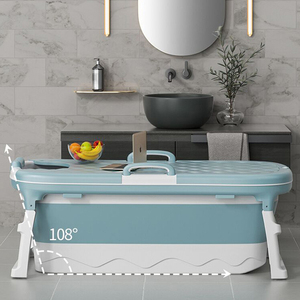 Grand ensemble de baignoires portables en plastique pour adultes, pliables et avec couvercle pour le lavage et l'utilisation en <span class=keywords><strong>baignoire</strong></span> - Product Image 2