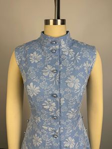 <span class=keywords><strong>Vestito</strong></span> <span class=keywords><strong>Lungo</strong></span> Elegante da Donna <span class=keywords><strong>con</strong></span> Stampa Floreale, Senza Maniche, Monopetto, <span class=keywords><strong>con</strong></span> <span class=keywords><strong>Spacco</strong></span>, per Serate Estive - Vendita all'Ingrosso - Product Image 5
