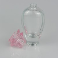 Vente chaude Rond En Verre Transparent Personnalisé Bouteille De Parfum 50ml Femmes Parfum Vaporisateur Avec Bouchon