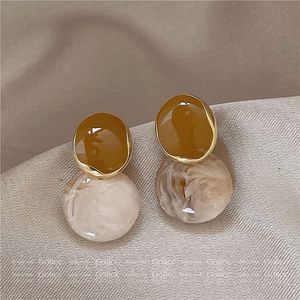 Boucles d'Oreilles Bijoux pour Femmes Coeur Cerceau Carré Géométrie Émail et Opale Autres Boucles d'Oreilles de Mode Nouveau Designer Boucles d'Oreilles pour Femmes - Product Image 1