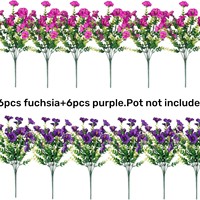 Fleurs artificielles violettes résistantes aux UV, suspendues, imperméables, en soie, pour la décoration murale de la véranda, très vendues