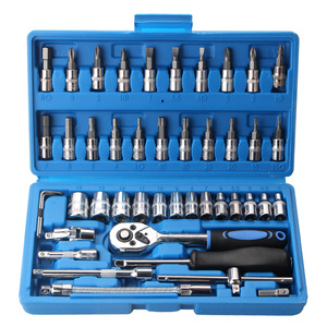 46Pcs Ổ Cắm Bộ Công Cụ Sửa Chữa Xe Ratchet Cờ Lê Cờ Lê Bộ <span class=keywords><strong>Pawl</strong></span> Ổ Cắm Cờ Lê Tuốc Nơ Vít Chuyên Nghiệp Kim Loại Công Cụ <span class=keywords><strong>Kit</strong></span> - Product Image 1