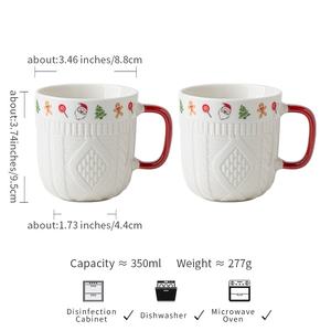 Tazza natalizia in ceramica in stile festivo con Texture a maglia, decorazioni da uomo di Babbo Natale e pan di zenzero-ideale per la casa, il caffè e i regali - Product Image 6