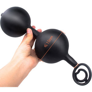 Boîte personnalisée gratuite-Massage gonflable de la prostate <span class=keywords><strong>Plug</strong></span> anal Deux perles de défilement Anneau de verrouillage du pénis Bouchons de cul gonflés Dilatateur - Product Image 3
