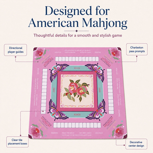 Tappetino Antiscivolo in Pelle per Tavolo da Mahjong Americano, Copertura Personalizzata Stampata per Superficie di Gioco - Product Image 3