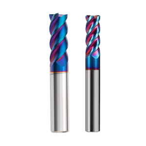 Bibo Hrc65 4 Flutes Steel Corner Nose Milling Cutter Blue Nano Coated Solide Flat Endmill Straight Shank Tool Blue Coated / - Product Image 3