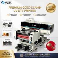 Mesin Printer Uv Dtf LETOP Factory 60CM Format Besar untuk Stiker Label Film Stempel Foil Emas