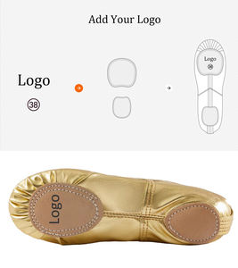 Chaussons de <span class=keywords><strong>danse</strong></span> en cuir PU dorés <span class=keywords><strong>pour</strong></span> femmes, idéaux <span class=keywords><strong>pour</strong></span> débutantes et costumes de ballet (vente en gros) - Product Image 2