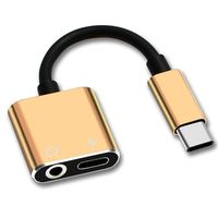 2-en-1 USB C à Aux Jack Dongle Cable USB C Hub Adapter Charger pour iPhone 15 Pro Max et pour Samsung Series Output Type AC