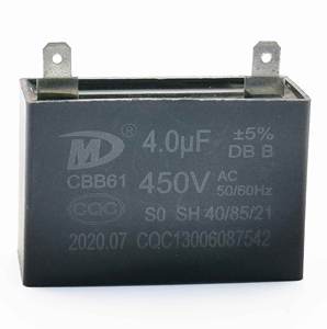 <span class=keywords><strong>Precio</strong></span> al por mayor 4UF 250V <span class=keywords><strong>CBB61</strong></span> AC condensadores electrolíticos de arranque con terminal - Product Image 3