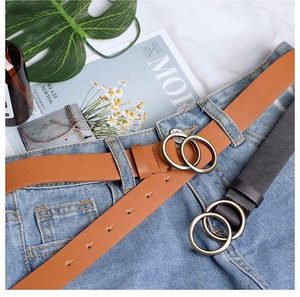 Wholesale Double Ring Soft Faux Dress Waist Fashion PU Leather Women <strong>Belt</strong> <strong>for</strong> <strong>Jeans</strong> - Product Image 2