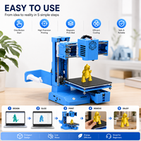 Nueva Impresora 3D de Escritorio K9 Super Mini, 10*10*10cm, Sin Cama Calefactada, Impresión con un Solo Botón, Ranura TF, Regalo, Superventas
