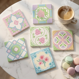 Sous-verres en céramique personnalisés absorbant l'eau et isolant la chaleur, comme cadeaux commémoratifs créatifs - Product Image 3