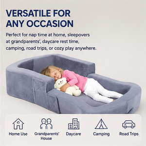 <span class=keywords><strong>Valise</strong></span> de voyage 2-en-1 certifiée CE pour tout-petits, convertible en canapé de jeu pliable en mousse pour enfants, emballage sous vide pour économiser sur les frais de transport - Product Image 2